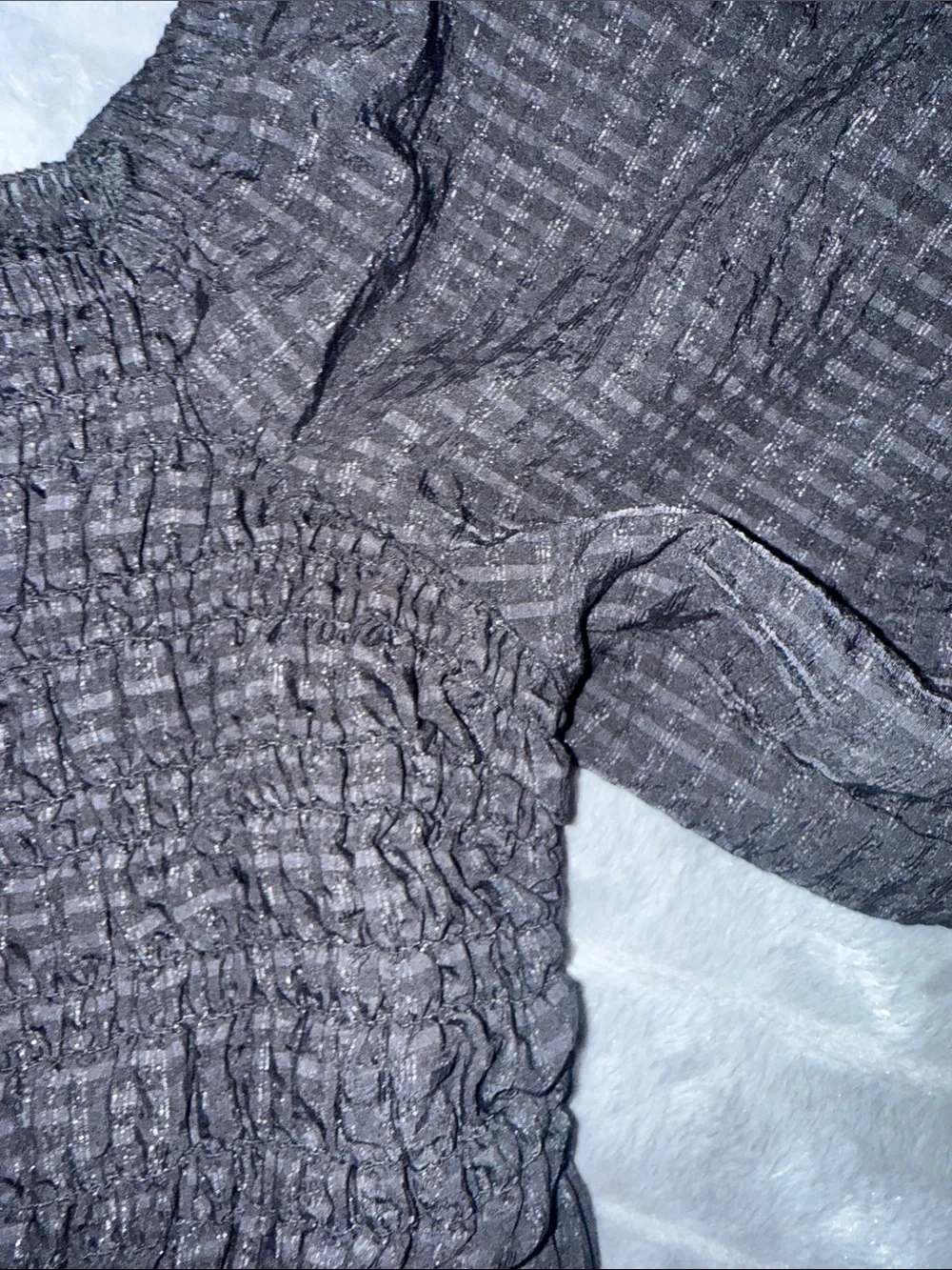 Old Navy Black Smocked Off-Shoulder Puff Sleeve Top